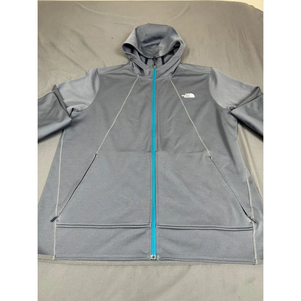 The North Face Mens Proteus Hoodie Gray Full Zip Active Jacket NF0A2SZF XL